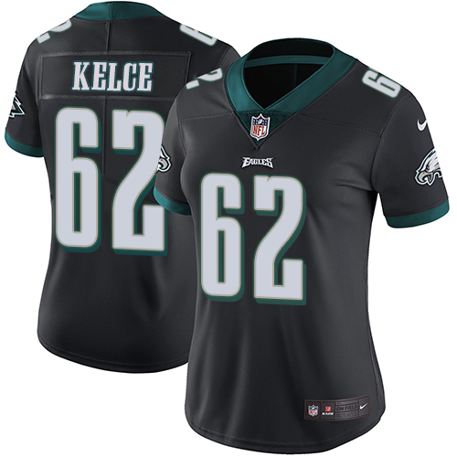 Nike Eagles #62 Jason Kelce Black Alternate Women's Stitched NFL Vapor Untouchable Limited Jersey